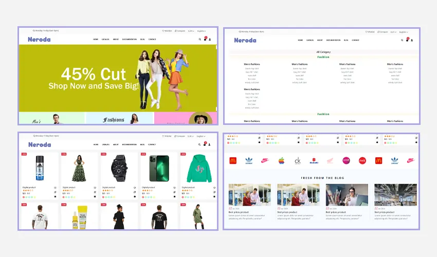 Neroda - Intelligent Digital Fashion Ecommerce Template Html5 Css3 Bootstrap5