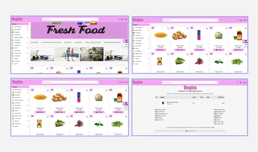 Vegito - Fresh Food & Grocery E-commerce Html5 Css3 Bootstrap5 template